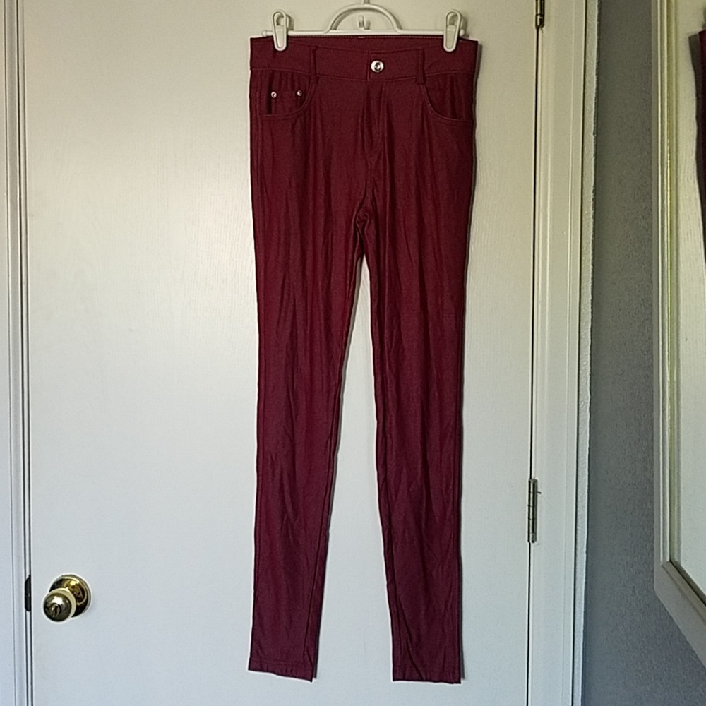 Yelete Red Stretch Jean Leggings/Jeggings - Size S